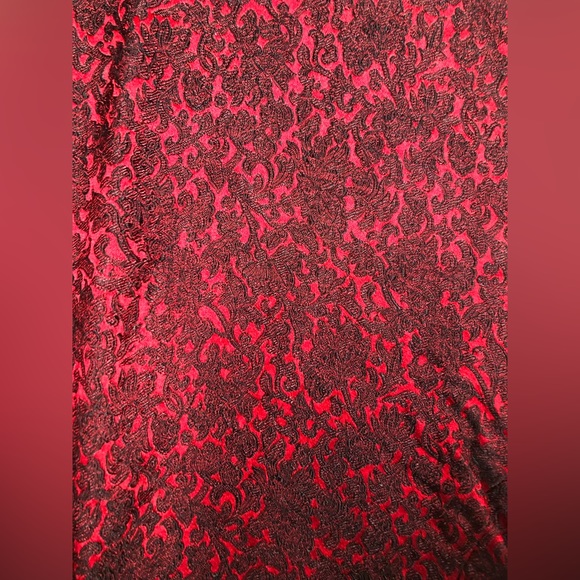 Vintage J. Peterman Company Red/Black Floral Patterned Vest Goth/Vampirecore/Alt - Picture 4 of 5